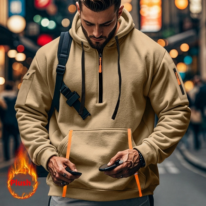Herren Sweatshirt mit Multi-Zipper Armtasche