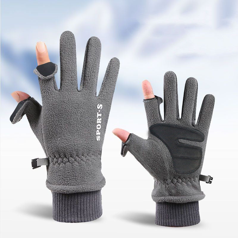 Outdoor-Skihandschuhe, Winter-Polarfleece-Klapphandschuhe, Winterhandschuhe für Männer und Frauen sowie samtverdickte, warme Touchscreen-Handschuhe