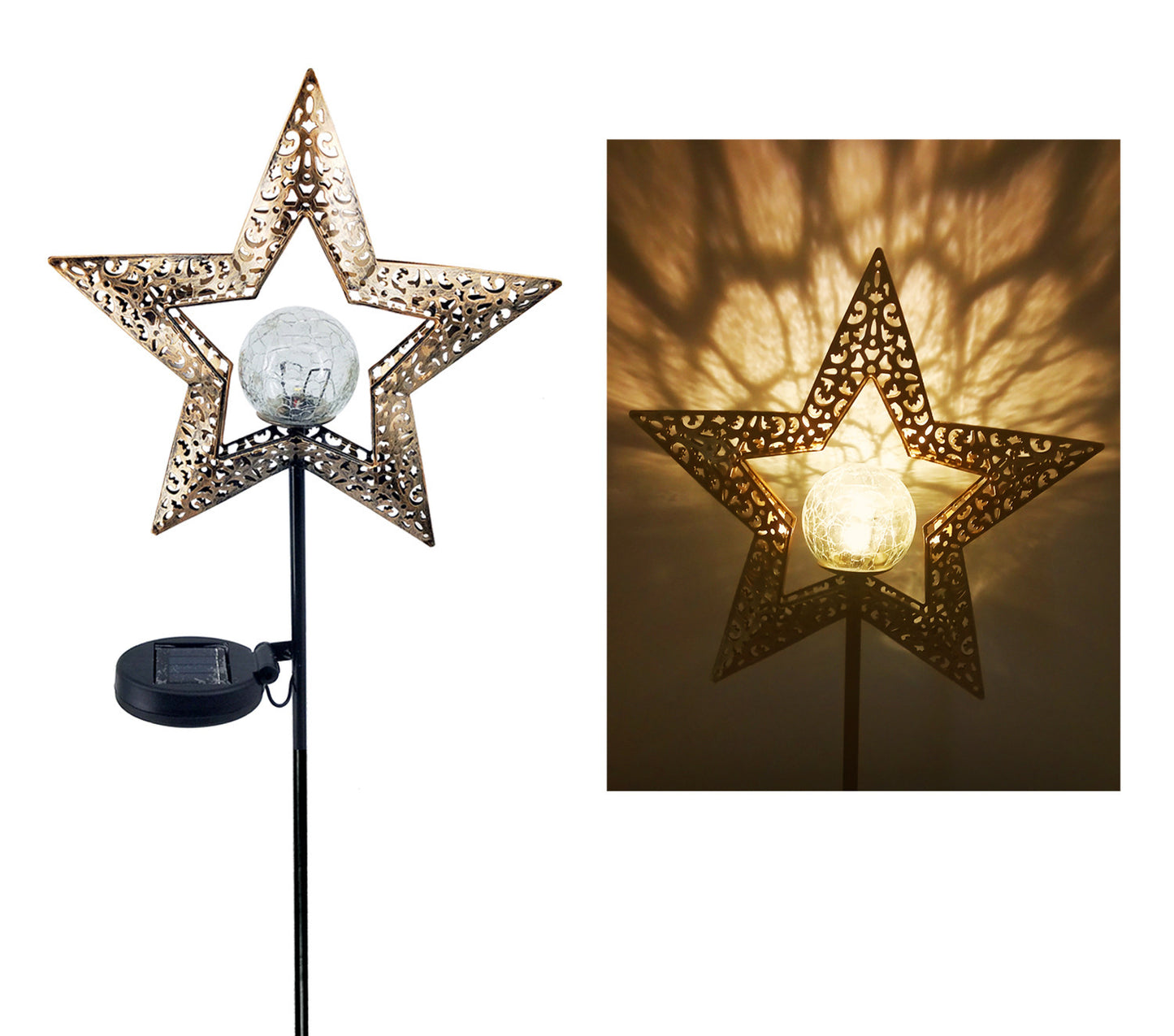 LED Solar Flammenlicht Metall LED Gartenlicht Flammeneffekt Lampe Wasserdichte Außenleuchten Landschaftslichter Solar Dekolicht