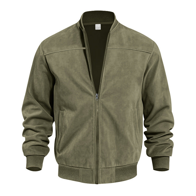 Herren Freizeitjacke aus Wildlederimitat – Große Größen mit Reißverschluss