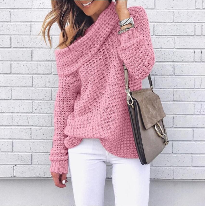 Pullover einfarbiger Rollkragenpullover