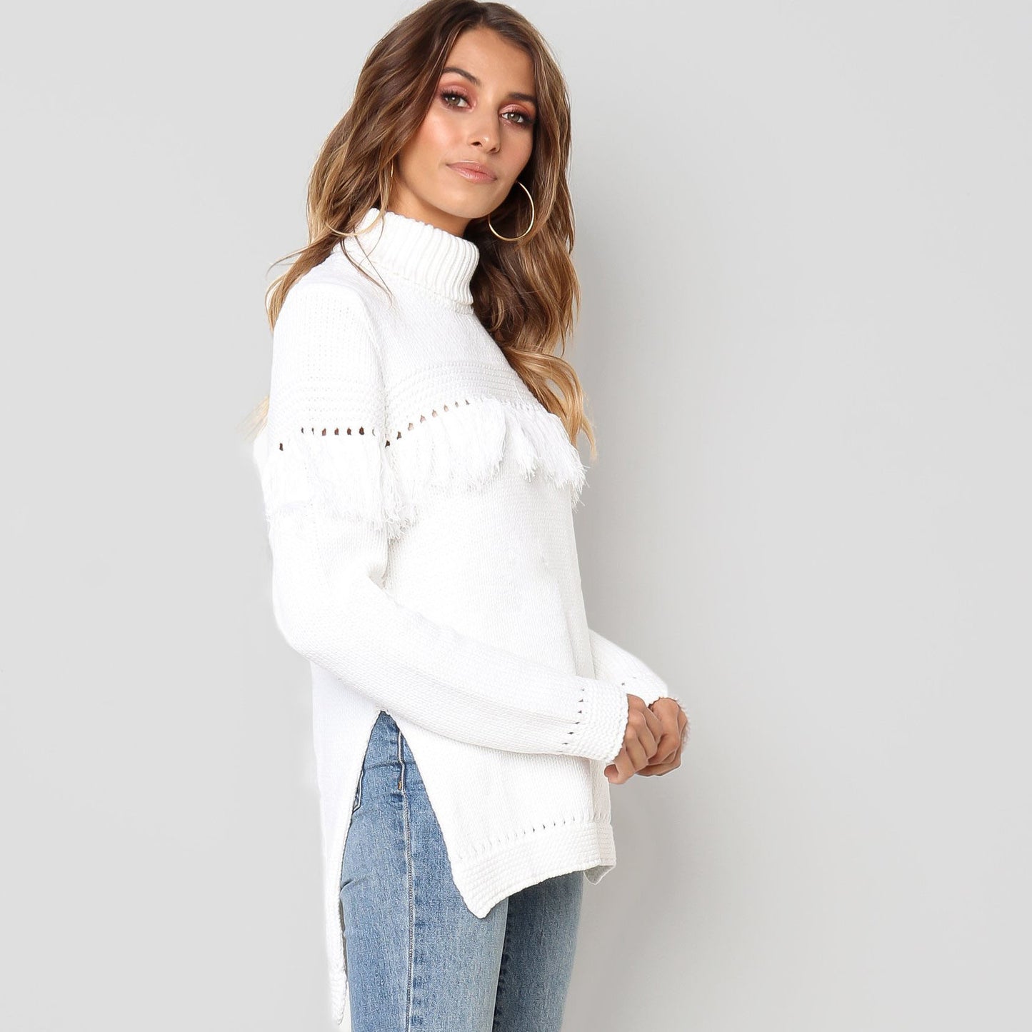 Damen Pullover Rollkragenpullover
