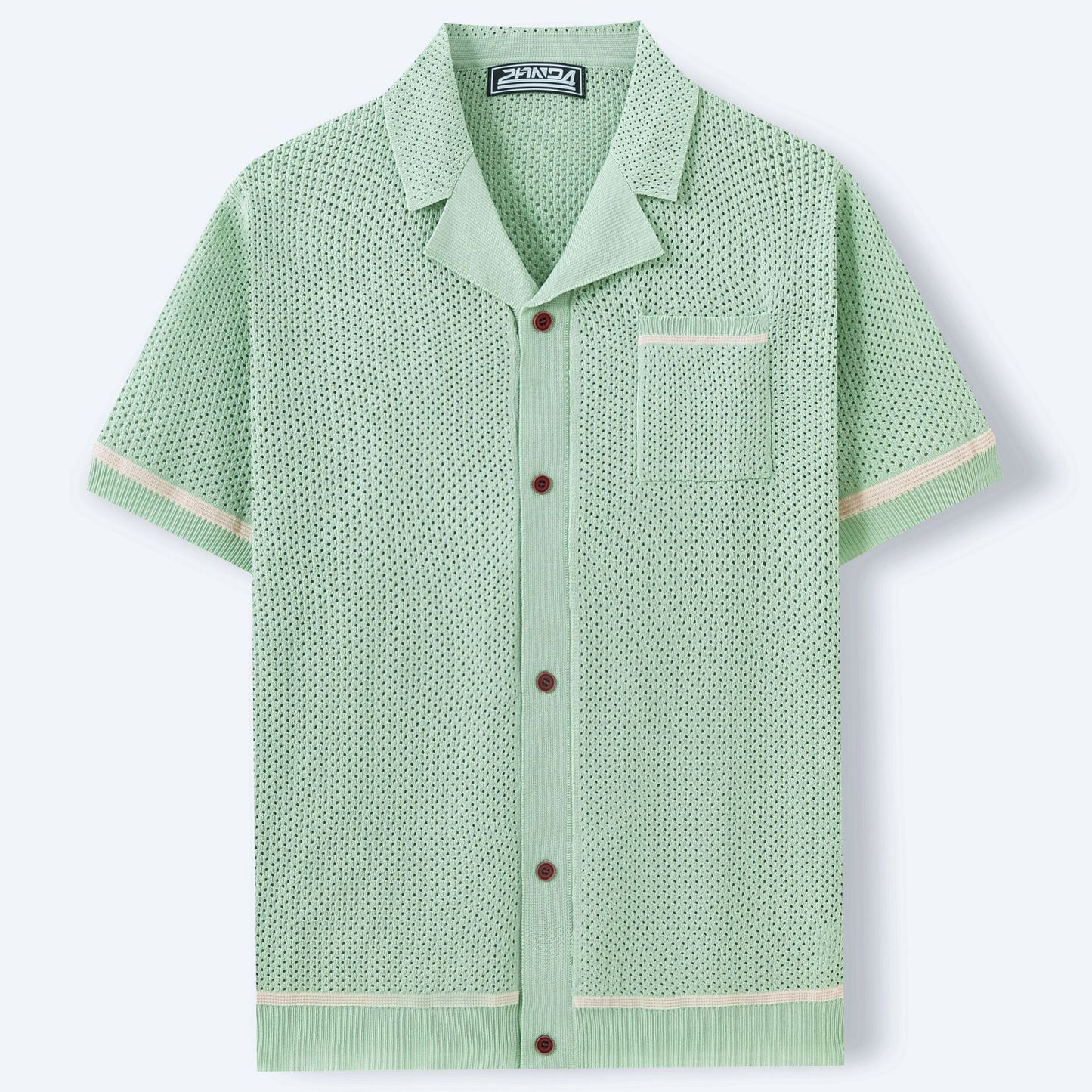 Kurzarm-Strickpolo mit Cuban-Kragen für Herren – Ideal für den Sommer