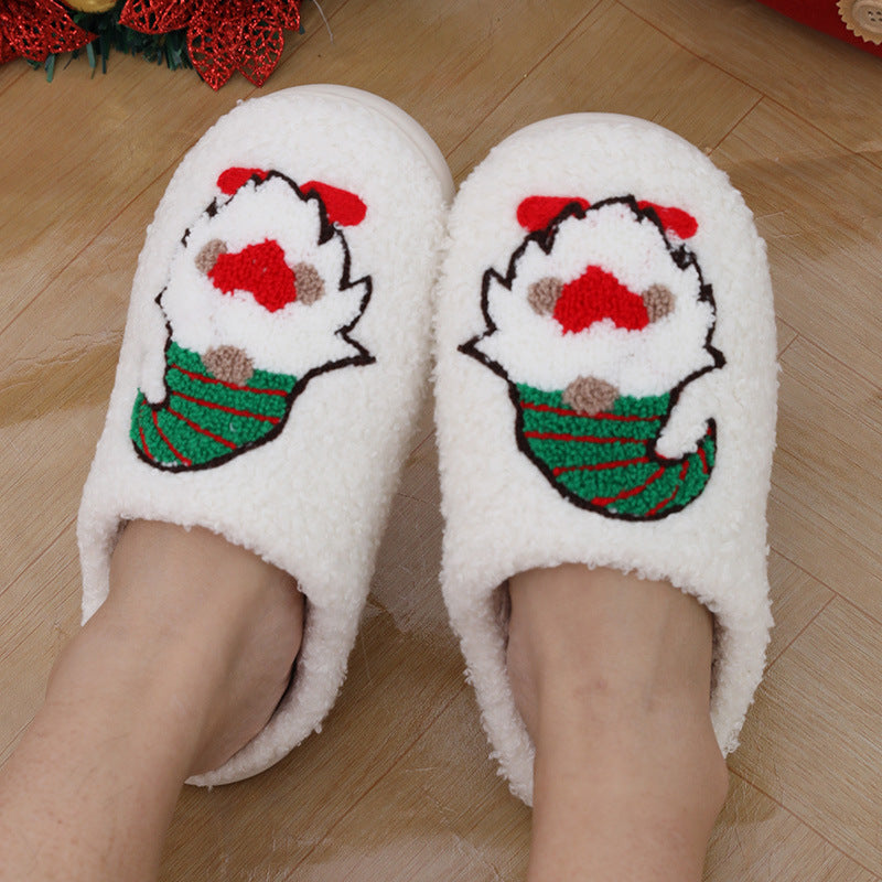 Niedlichen Cartoon Weihnachtsmann Hausschuhe Paar Indoor Boden Schlafzimmer Slipper Weihnachten warme Schuhe Frauen Männer