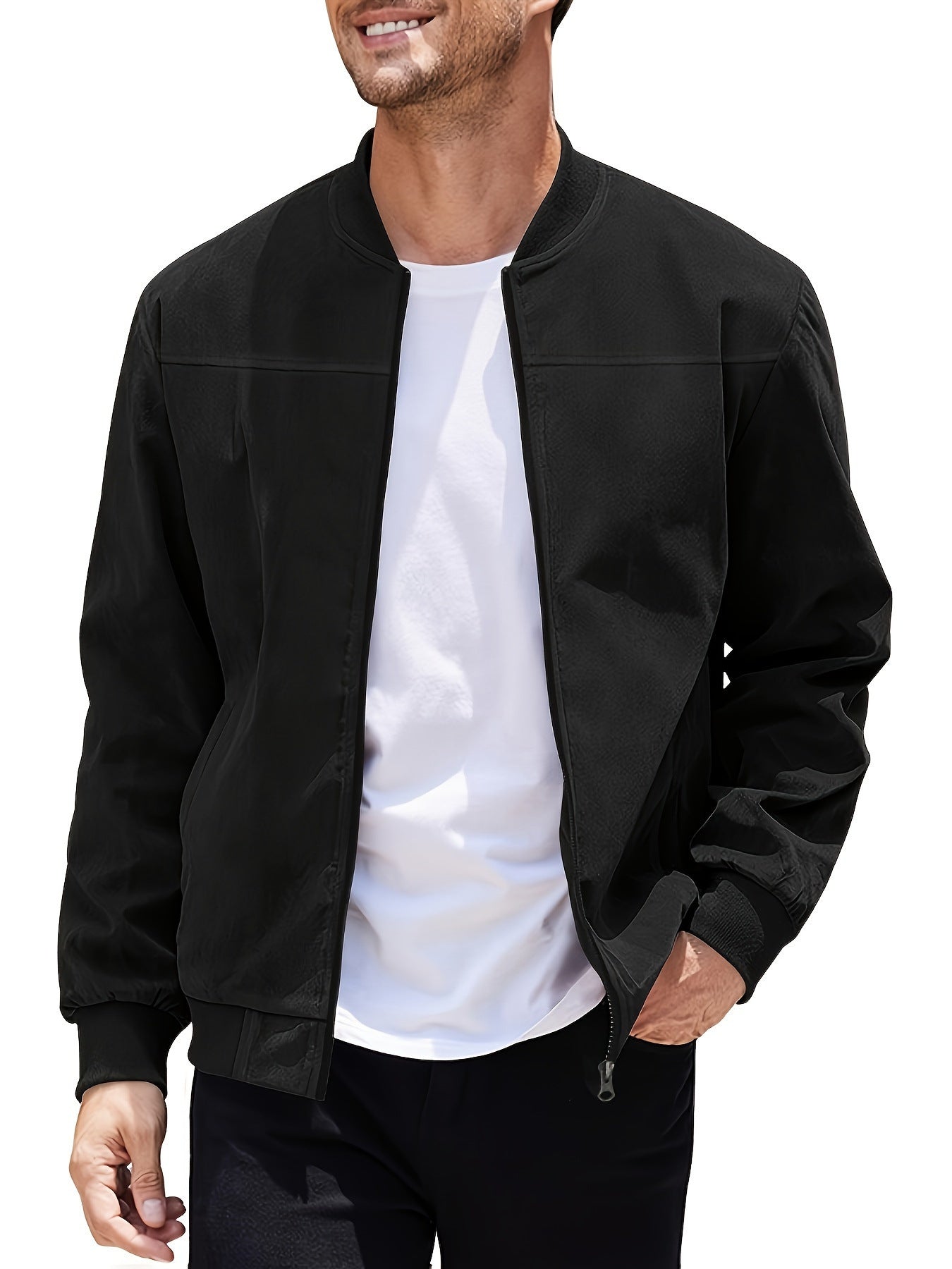 Herren Freizeitjacke aus Wildlederimitat – Große Größen mit Reißverschluss
