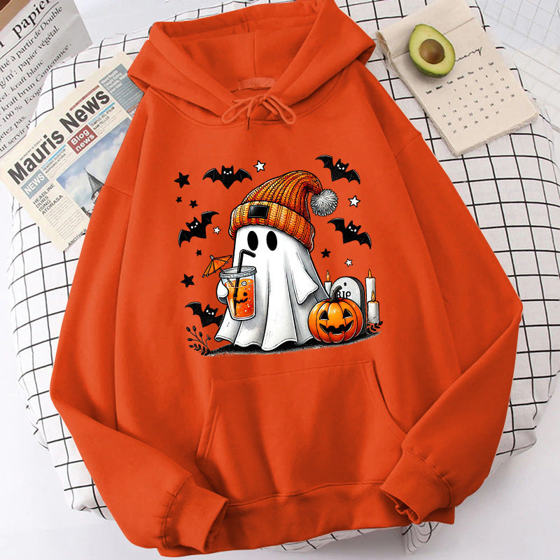 Halloween Geist Kürbis Fledermaus Hoodies Für Frauen Mode Mit Kapuze
