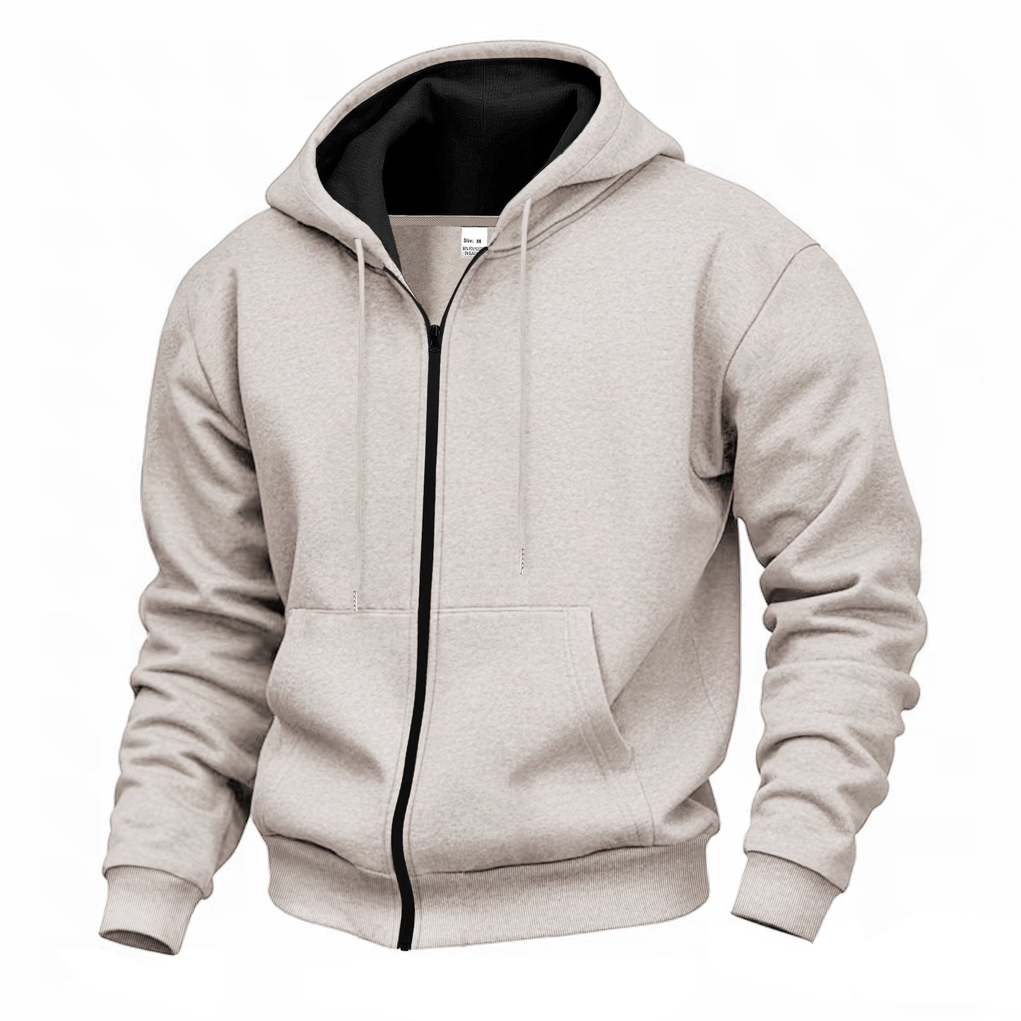 Herren Kapuzen-Sweatshirt mit Reißverschluss und Fleecefutter