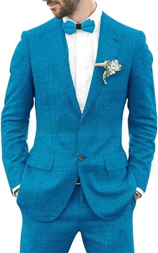 Herrenanzug Slim Fit – Leichter Anzug aus Leinenmischung für Hochzeit & Freizeit
