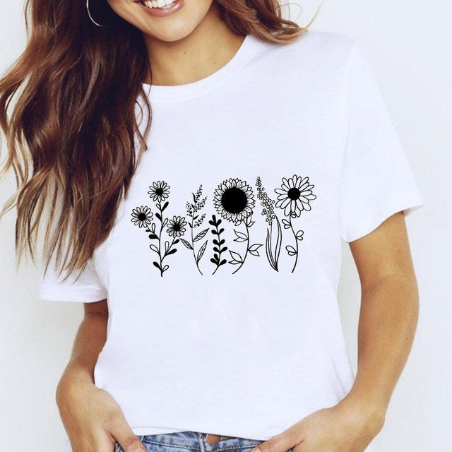 T-shirt Shirt Harajuku T-Shirts Für Frauen Tops Weißen Stern