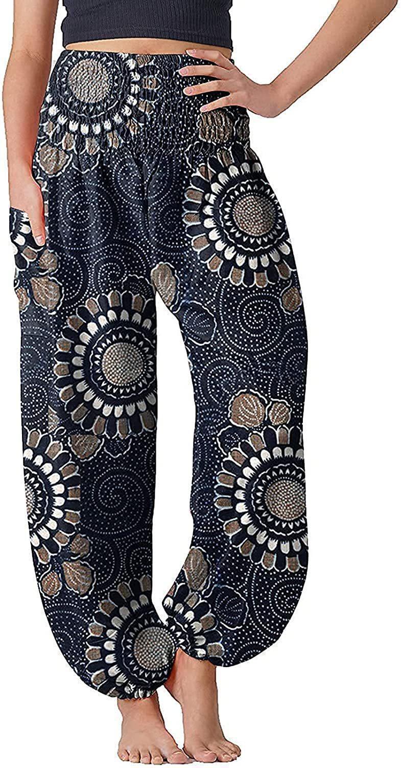 Damen Pumphose mit Bohemian-Print, lange Hose