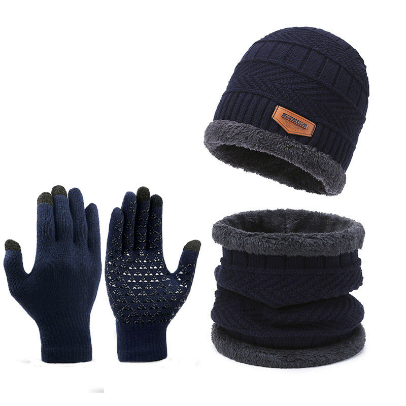 Herren Winter Set – Schal, Mütze & Handschuhe, Fleecefutter, 3-teilig