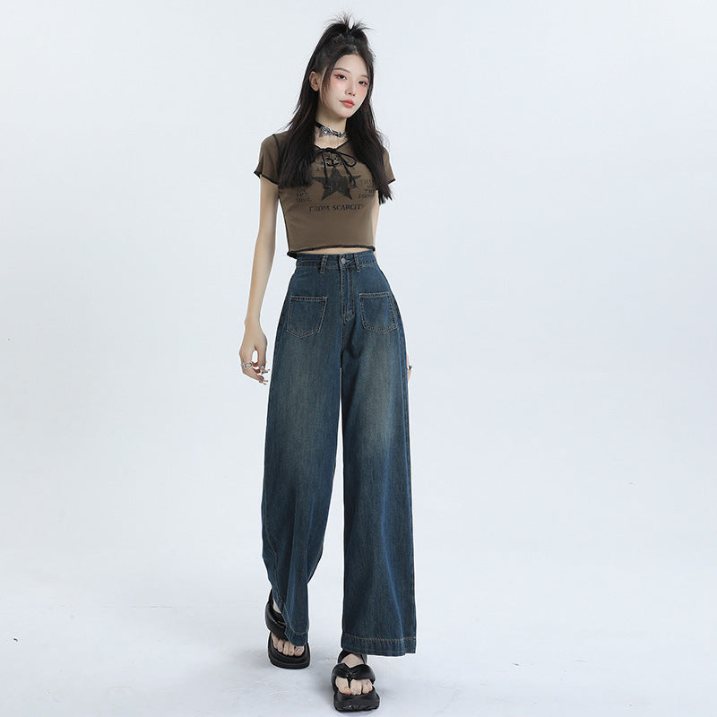 Modische Retro-Lose Gerade Lange Hosen Für Damen