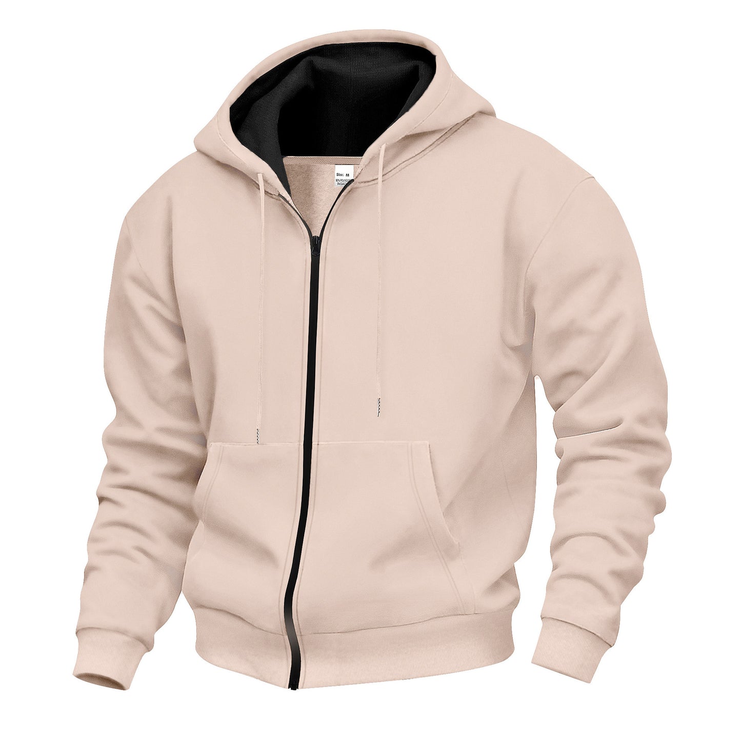 Herren Kapuzen-Sweatshirt mit Reißverschluss und Fleecefutter