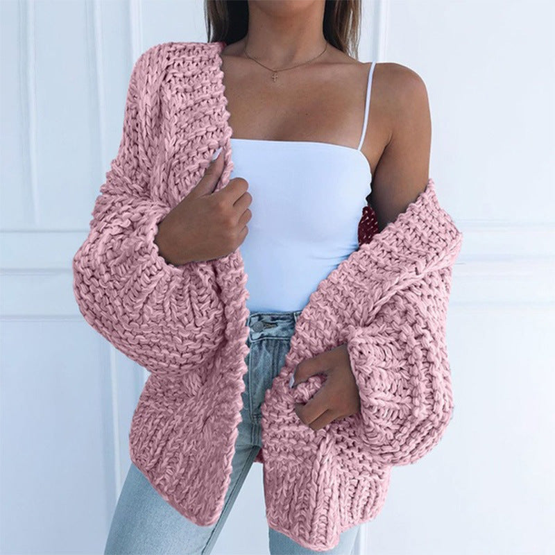 Strickjacke Fledermaus Shirt Pullover Damen Plüsch