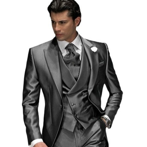 Dreiteiliger Herrenanzug – Slim Fit Business Casual Anzug mit Weste