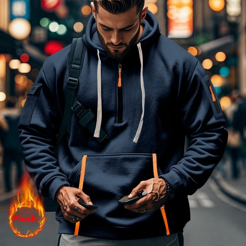 Herren Sweatshirt mit Multi-Zipper Armtasche