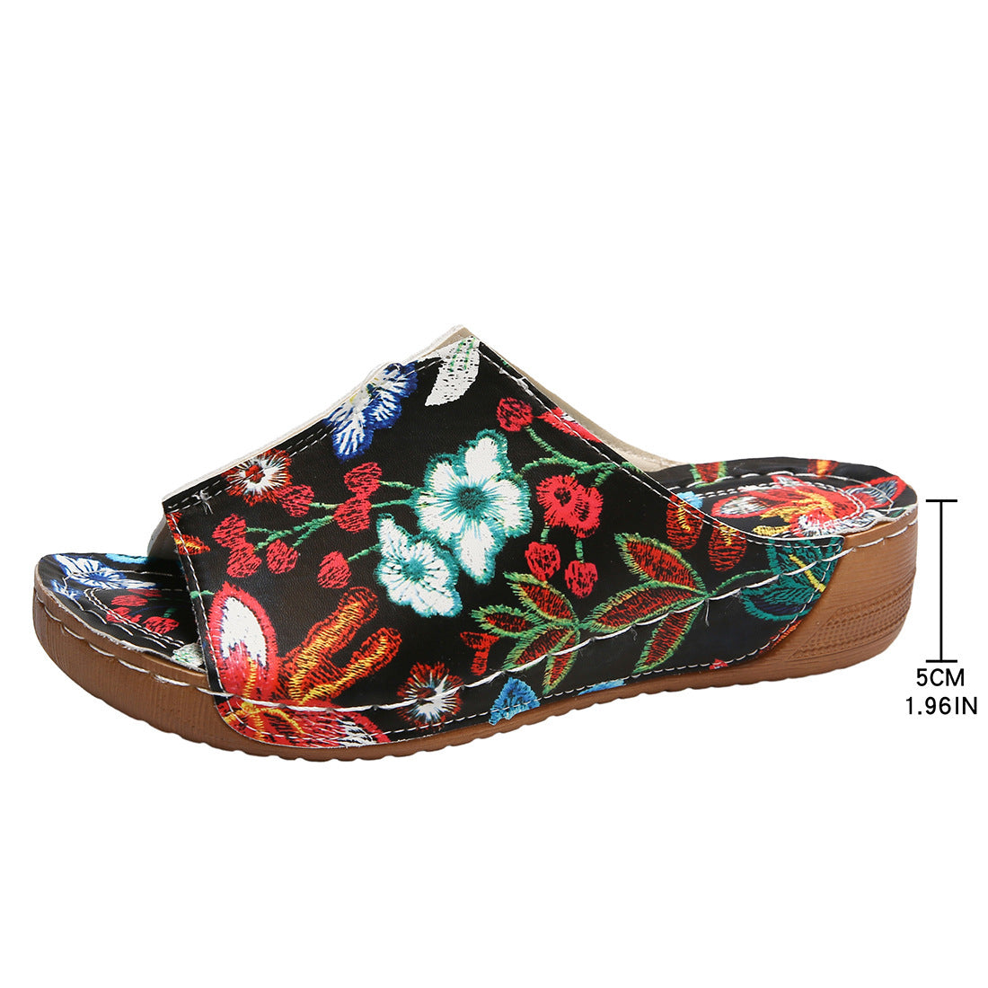 Peep Toe Wedge Fashion Einfache Slip-on Fashion Sandaletten Hausschuhe