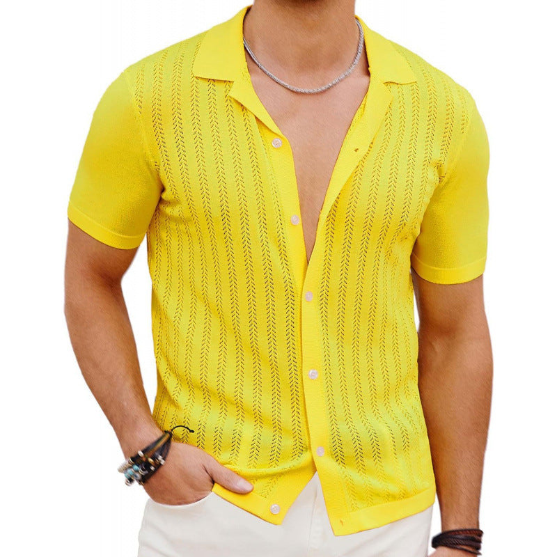 Sommer-Herrenhemd mit Hohldesign – Leicht & Atmungsaktiv