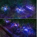 Neue Erdungsstecker Solar Feuerwerk Licht LED Lichterkette Kupferdraht Outdoor Garten Dekoration Sterne Lichter Weihnachtsbeleuchtung