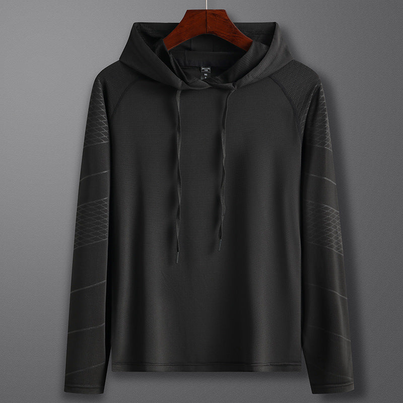 Herren Langarm Kapuzen-Sportshirt – Sonnenschutz & Atmungsaktiv