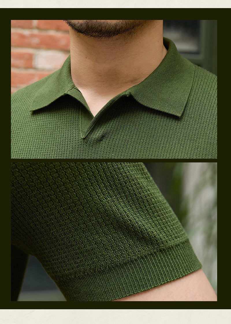 Retro Herren-Strickshirt – Business Casual aus 100 % Lyocell
