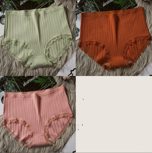 Atmungsaktive Baumwollunterwäsche mit hoher Taille für Damen