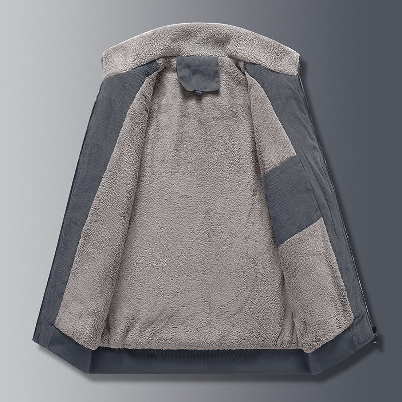 Locker geschnittene Herren-Steppjacke mit Baumwollfutter