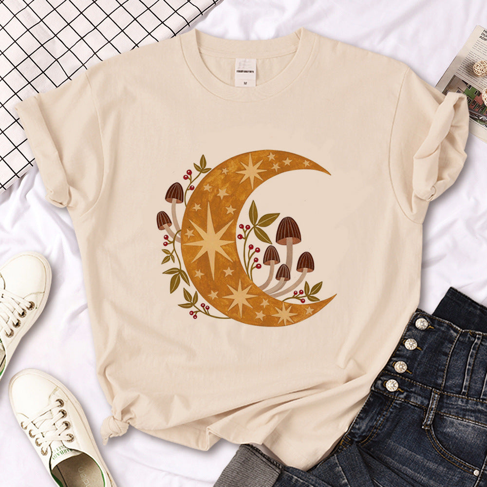 Hexe Triple Moon Gothic Sonne Tshirt Frauen Y2K T-Shirt weibliche Des