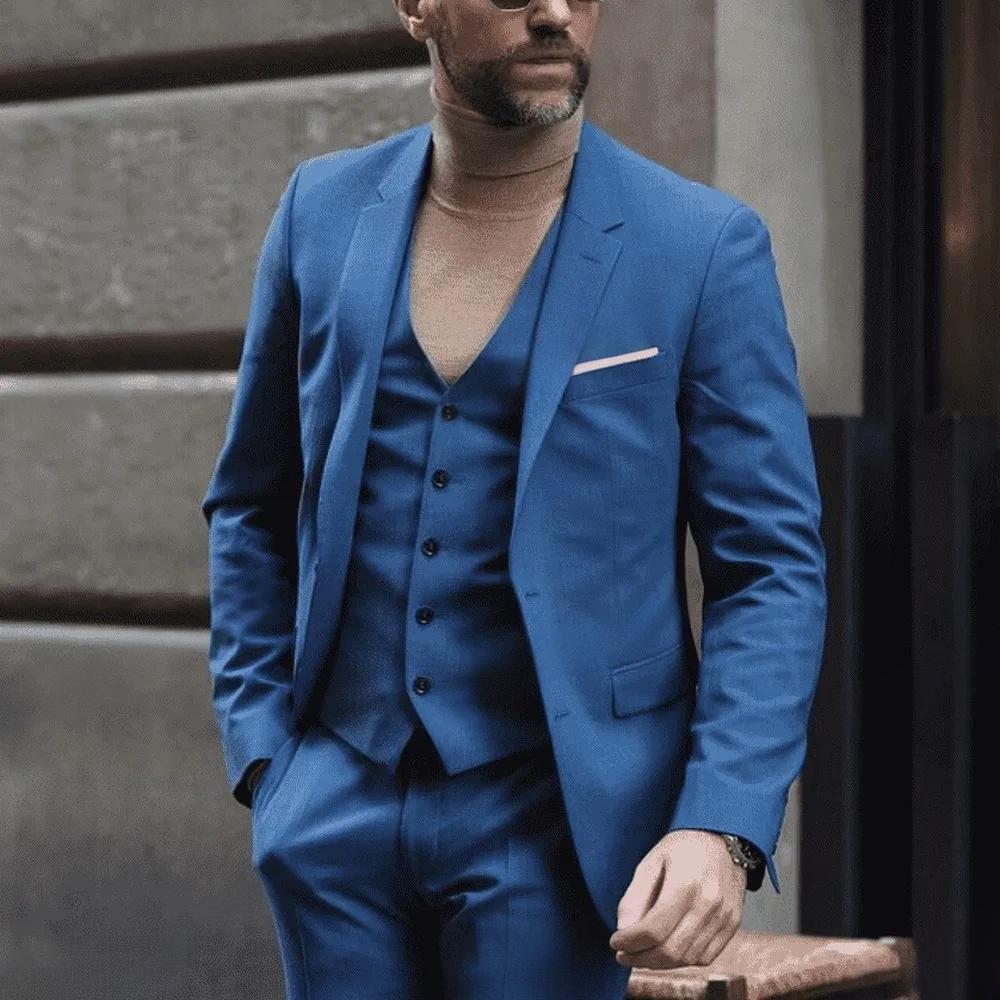 Dreiteiliger Herrenanzug – Slim Fit Anzug mit Weste für Business & Anlass