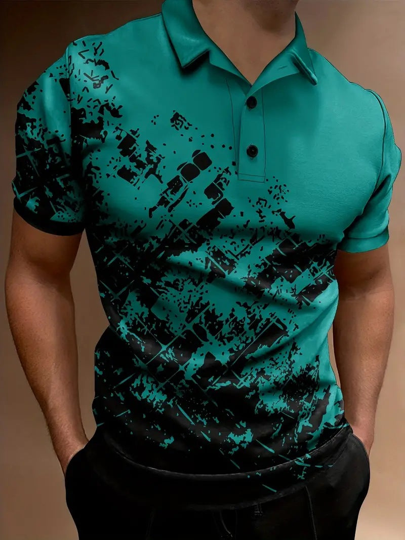 Herren Polo Shirt mit Print und Zipper-Details – Matteo (1+1 Gratis