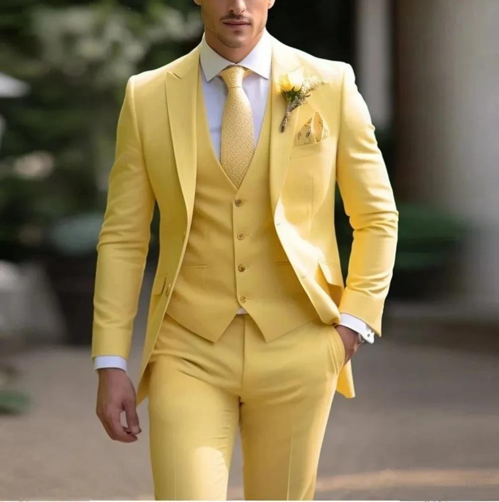 Dreiteiliger Herrenanzug – Slim Fit Anzug mit Weste für Business & Anlass