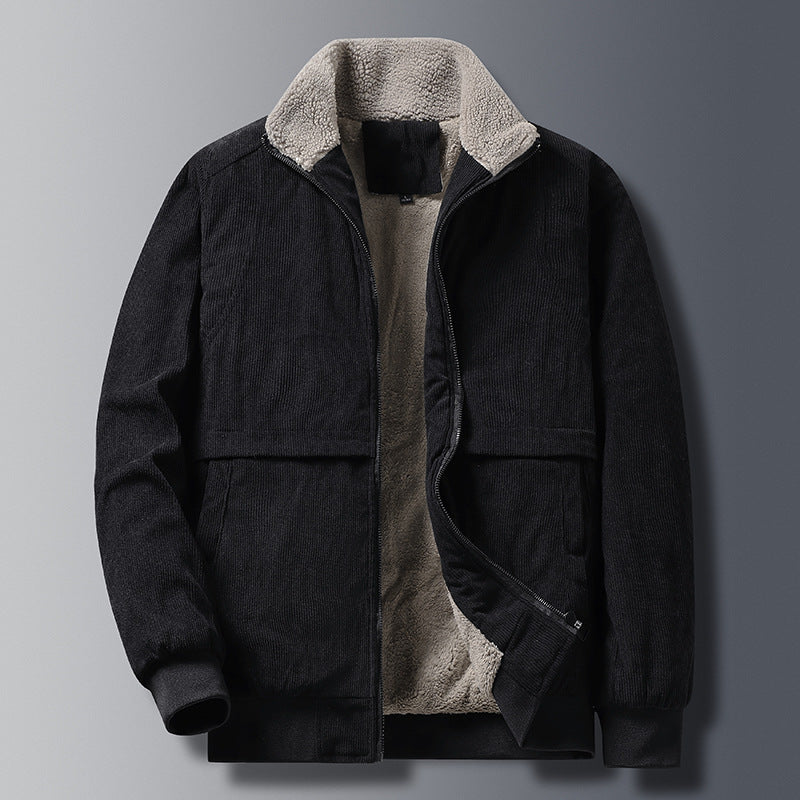 Locker geschnittene Herren-Steppjacke mit Baumwollfutter