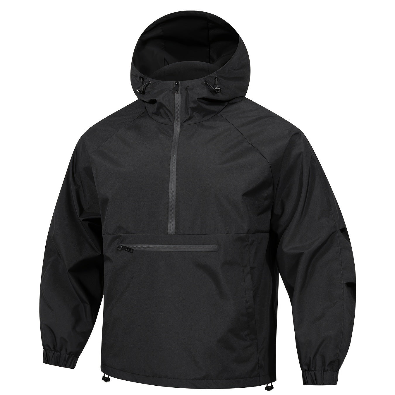 Herren Hoodie im koreanischen Stil – Lockerer Cord-Pullover mit Halbreißverschluss