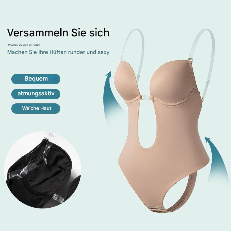 Unsichtbares rückenfreies Kleid mit innerem BH-Jumpsuit