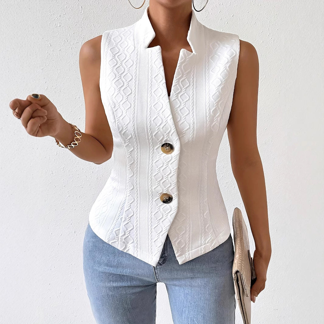 Ärmelloser Blazer mit Knopfweste für Damen