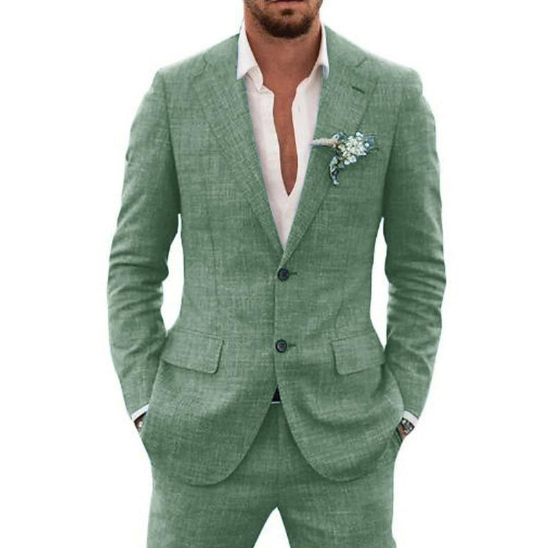 Herrenanzug Slim Fit – Leichter Anzug aus Leinenmischung für Hochzeit & Freizeit