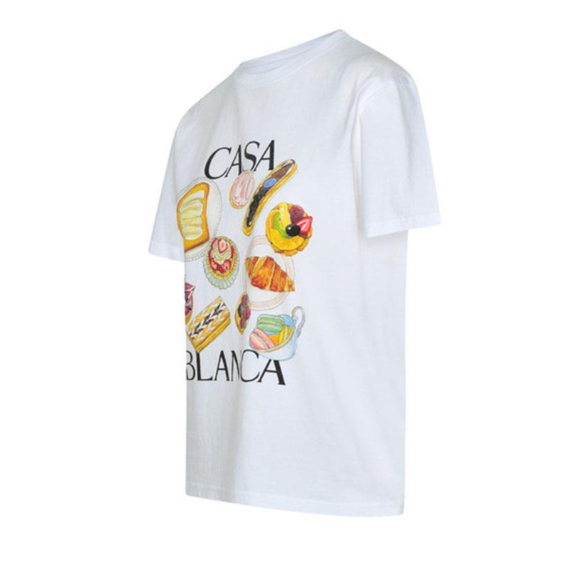 Locker geschnittenes T-Shirt mit Hamburger-Aufdruck – Kurzarm-Shirt aus Leinen