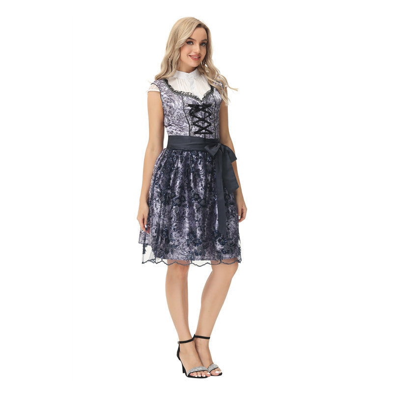 Oktoberfest Kostüm „Brauhaus“ – Damen Biermädchen Outfit in Grau