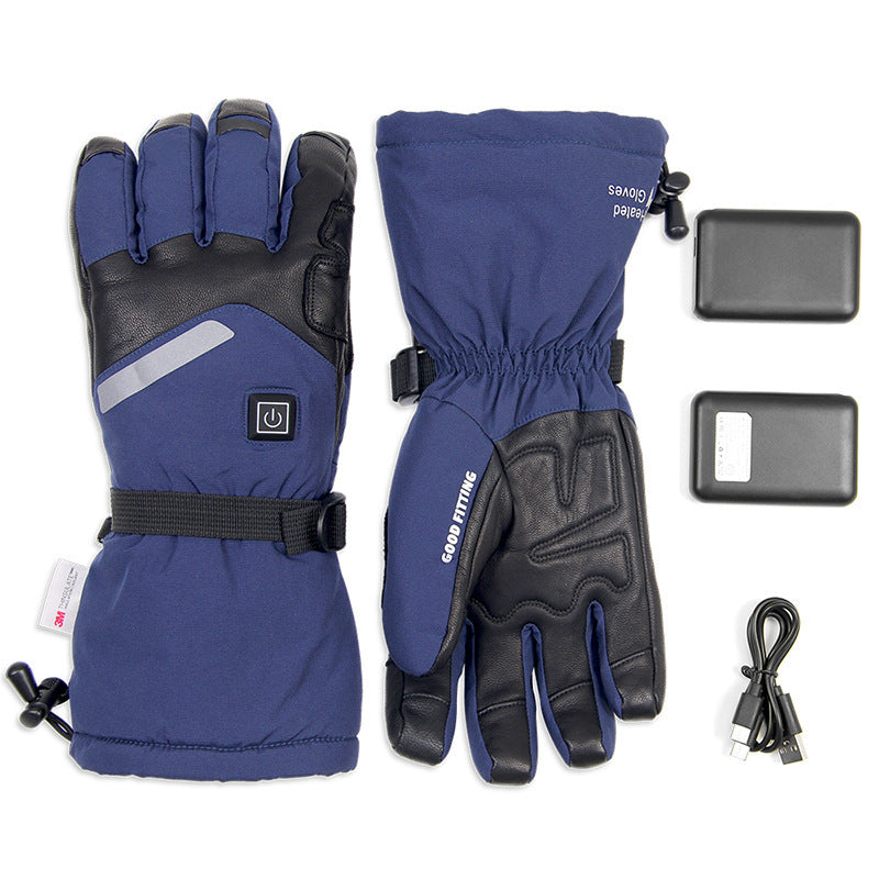 Beheizbare Motorradhandschuhe aus Schafsleder mit Touchscreen