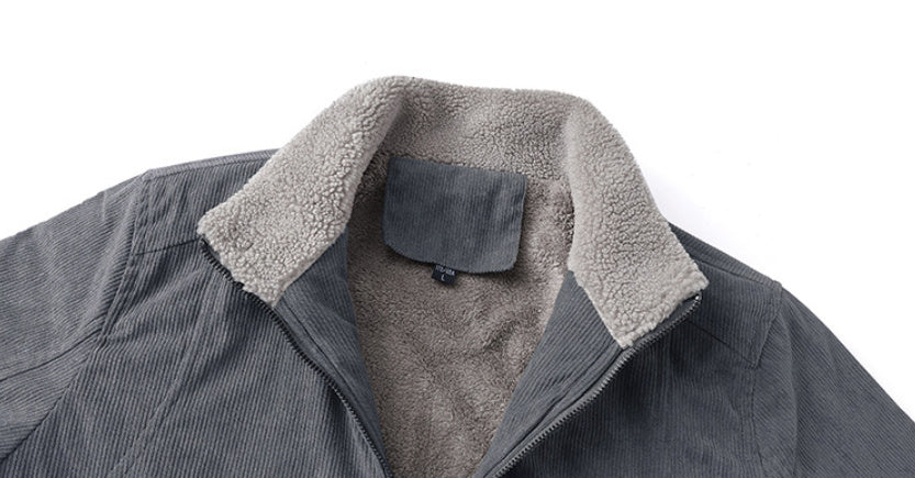 Locker geschnittene Herren-Steppjacke mit Baumwollfutter