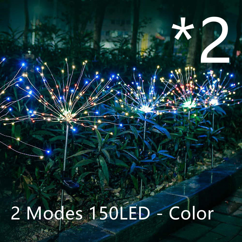Neue Erdungsstecker Solar Feuerwerk Licht LED Lichterkette Kupferdraht Outdoor Garten Dekoration Sterne Lichter Weihnachtsbeleuchtung