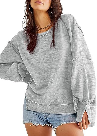 Solide Oversized Sweatshirt Rundhals Langarm Pullover Hoodies Tops Mode Herbst Frauen Kleidung Winter