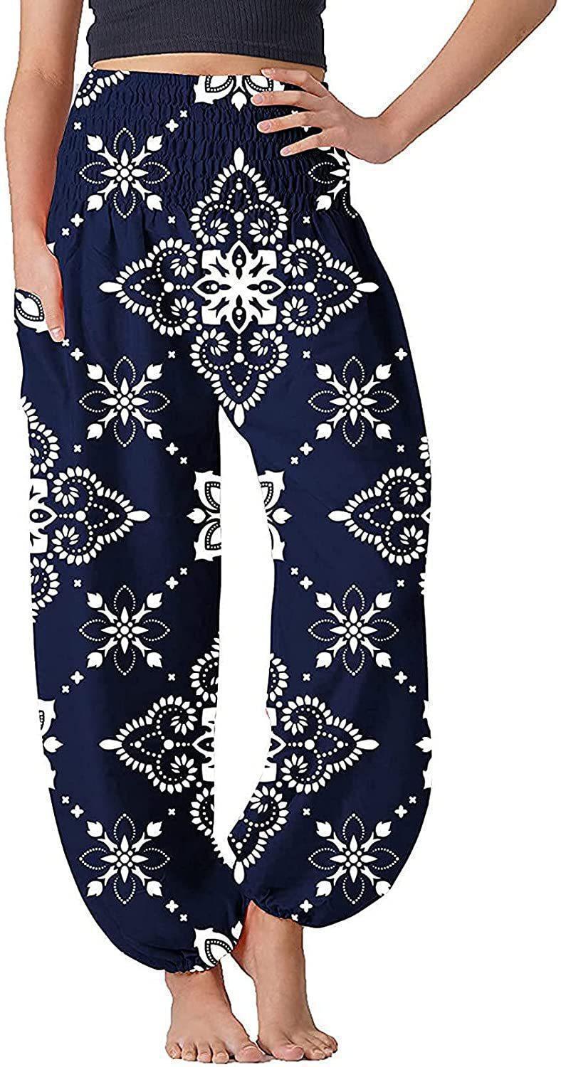 Damen Pumphose mit Bohemian-Print, lange Hose