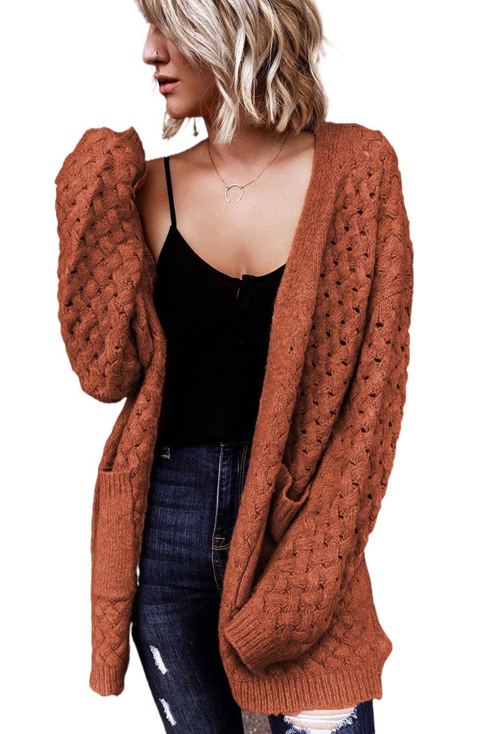 Gestrickter Cardigan Pullover Mantel für Damen