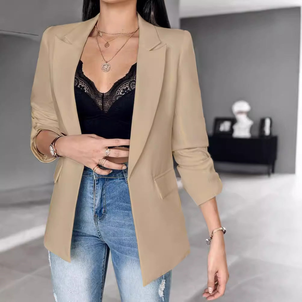 Langärmliger Cardigan-Anzugmantel für Damen