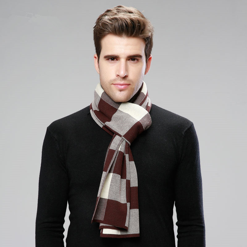 Herren Karoschal aus Wolle – Britischer Stil, 180x30 cm