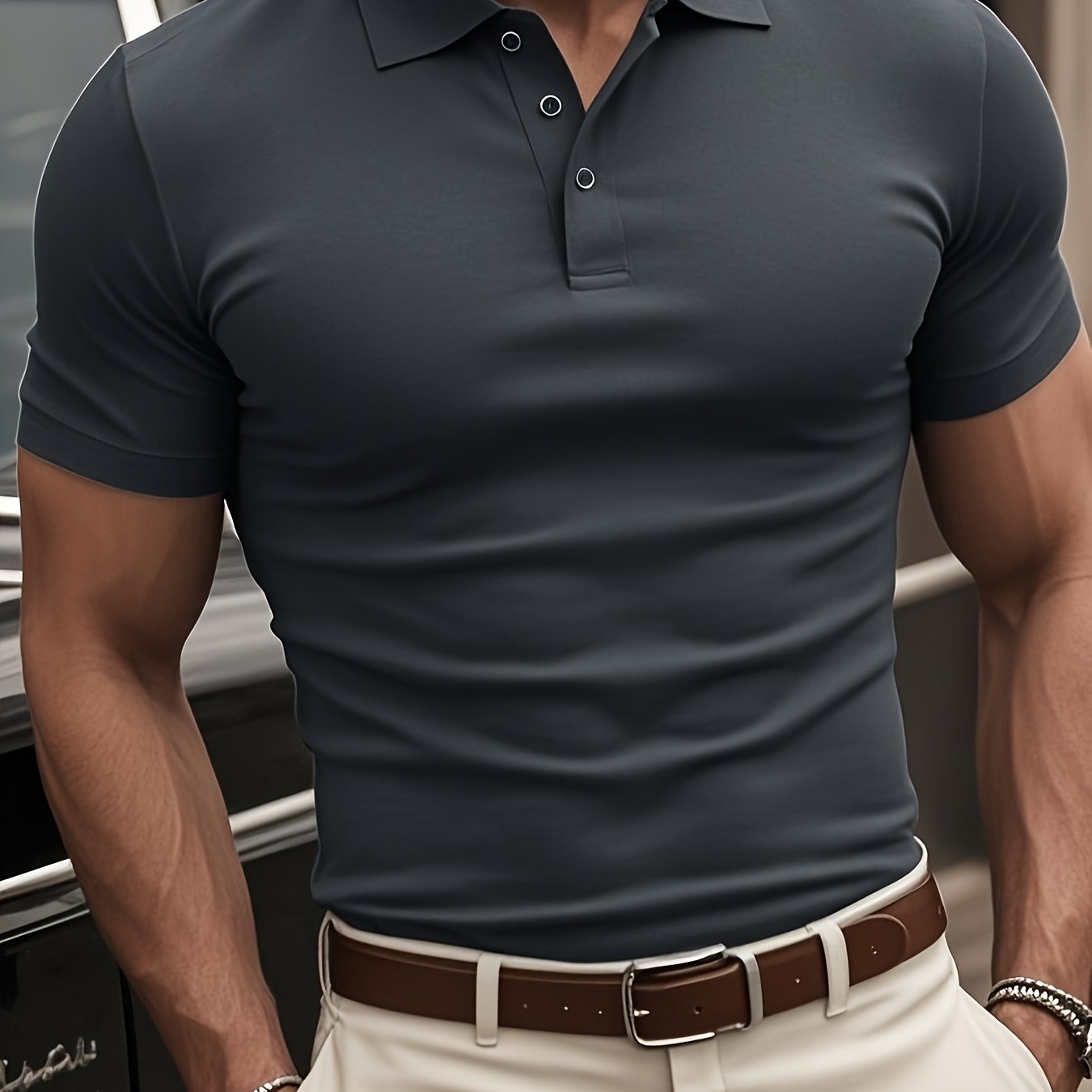 Herren Leinenhemd Kurzarm – Einfarbig, Knopfleiste, Japanischer Retro-Stil