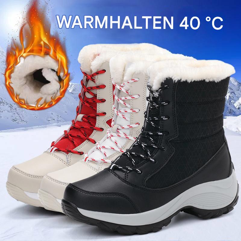 Schneestiefel Plüsch Warme Stiefeletten Für Damen Winterschuhe