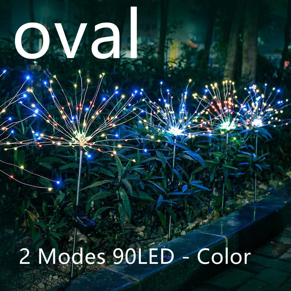 Neue Erdungsstecker Solar Feuerwerk Licht LED Lichterkette Kupferdraht Outdoor Garten Dekoration Sterne Lichter Weihnachtsbeleuchtung