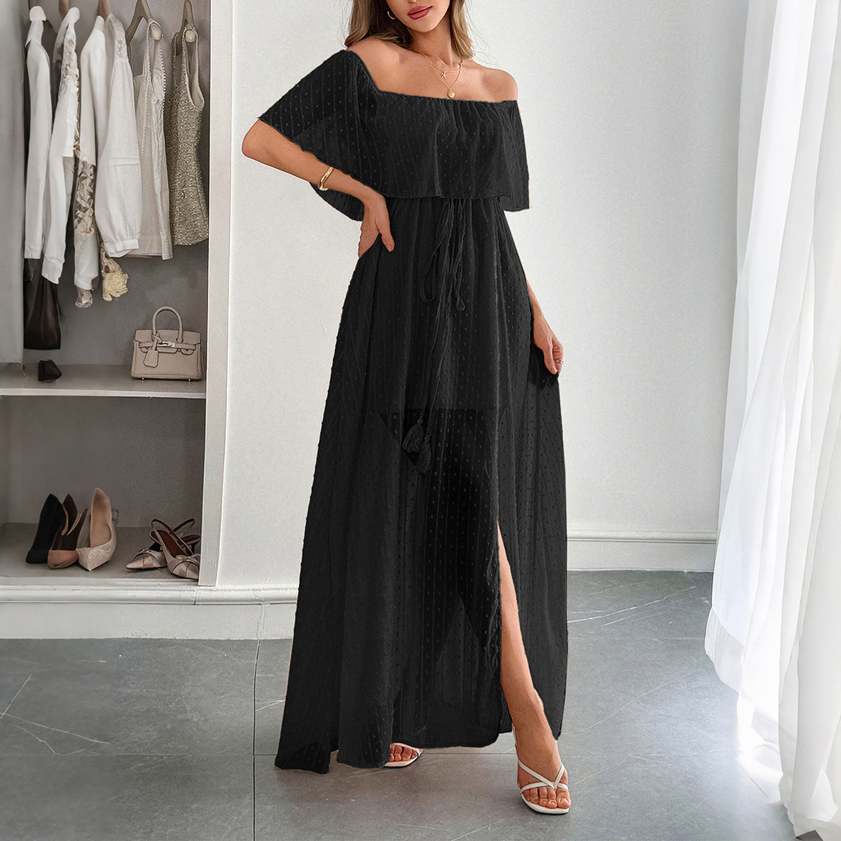Elegantes Tube Top Korsett Kurzarm Damenkleid